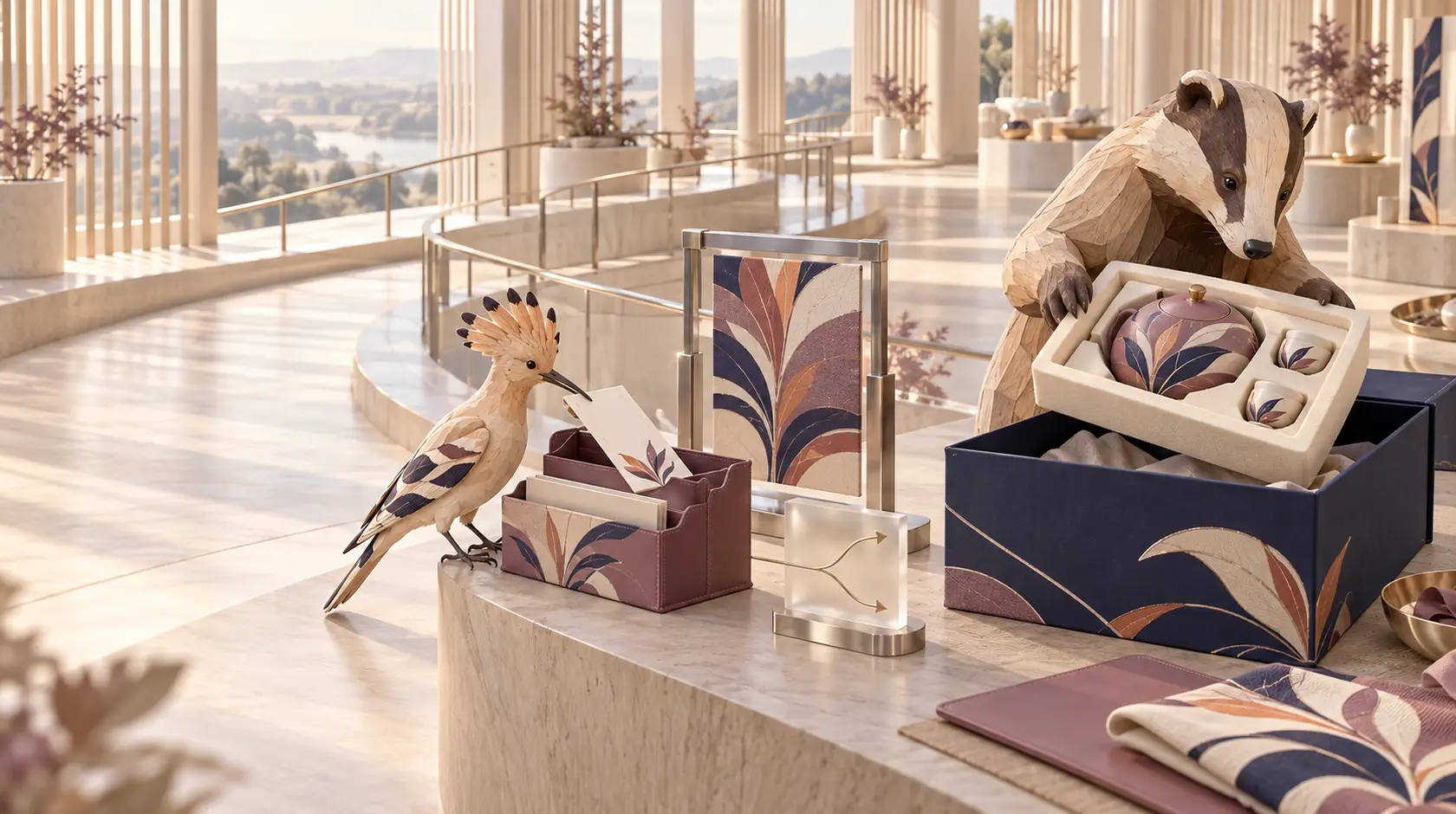Concept scene of physical gift preparation and an invitation.